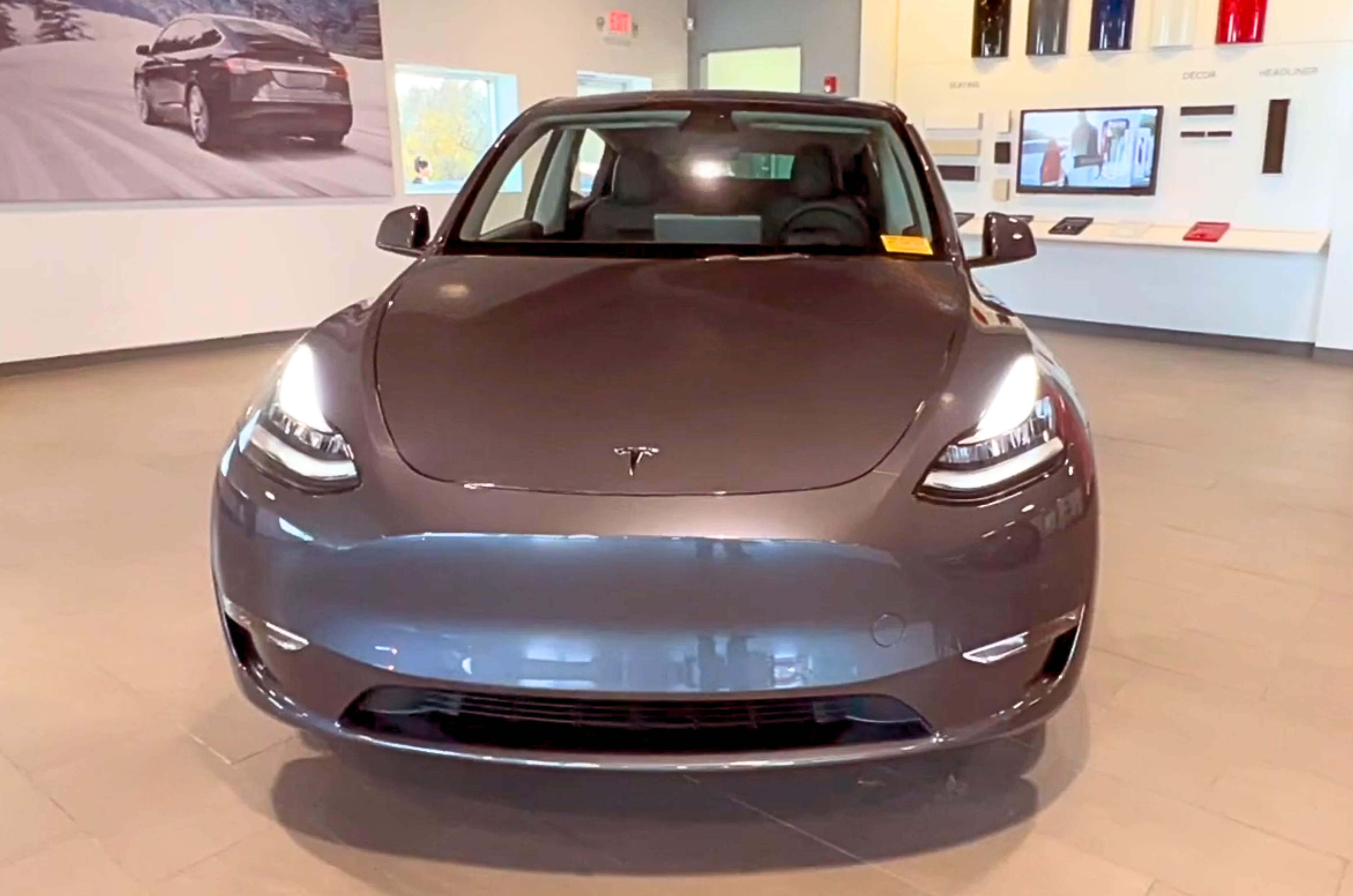 Tesla Model 3 in showroom Tesla Model 3 in showroom